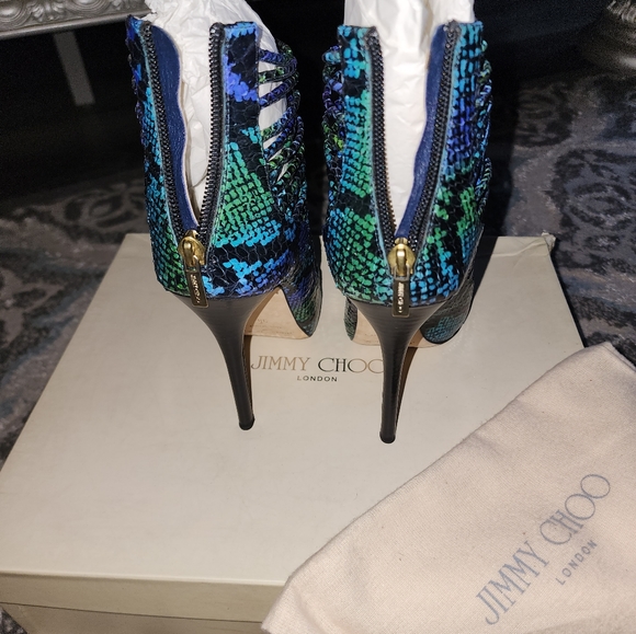 Jimmy Choo Blue and Green Strappy Heels - Picture 3 of 7